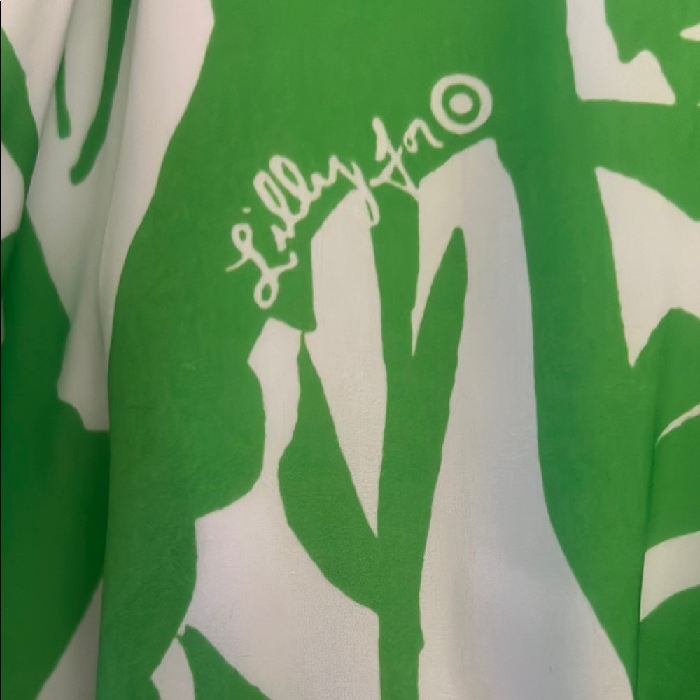 Lilly Pulitzer Green and White Leaf Print Dress - Picture 2 of 6